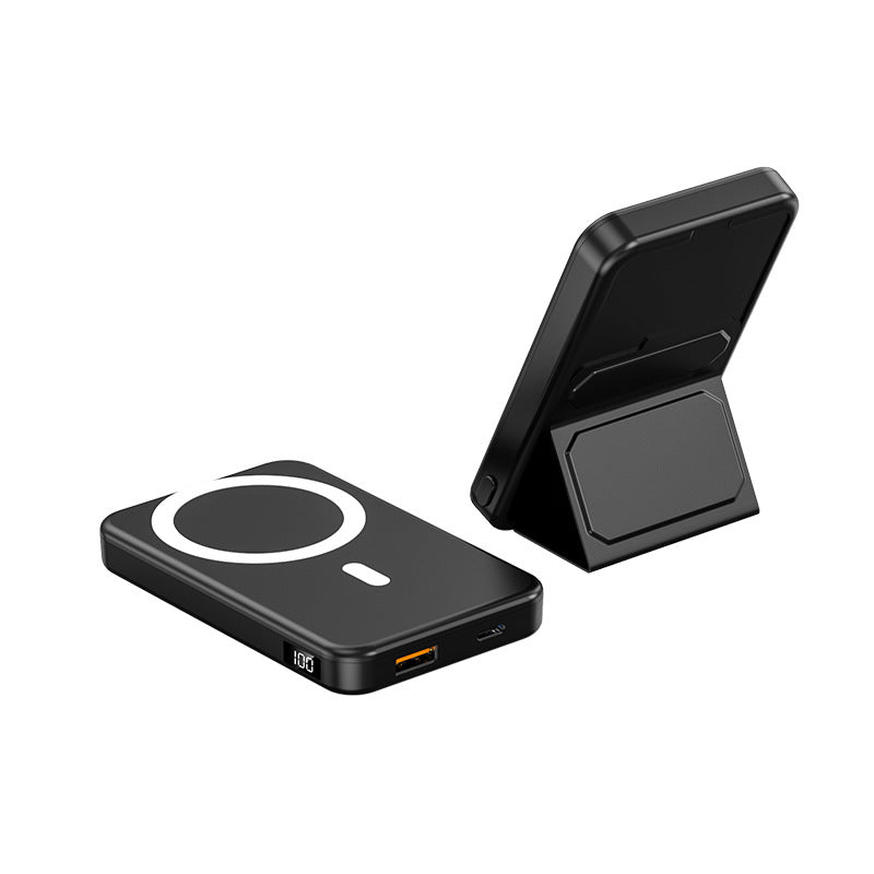 Mini Foldable Wireless Magnetic Power Bank with Stand