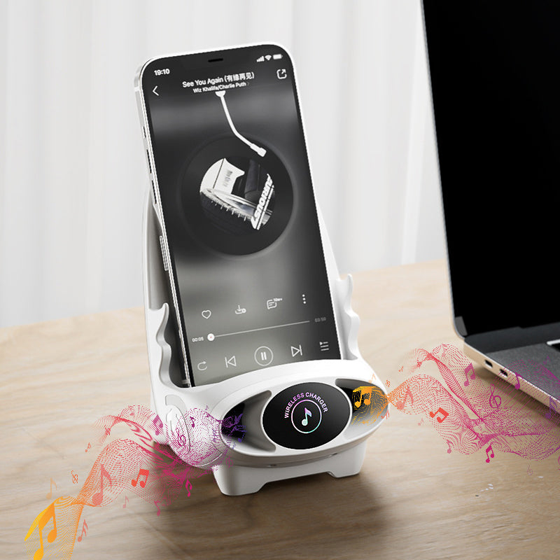 🪑 50% OFF NOW! 📱 Mini Chair Phone Holder with Wireless Charger - 15W Fast Charging, Adjustable Viewing Angles for Desk/Car/Home Use ⚡✨