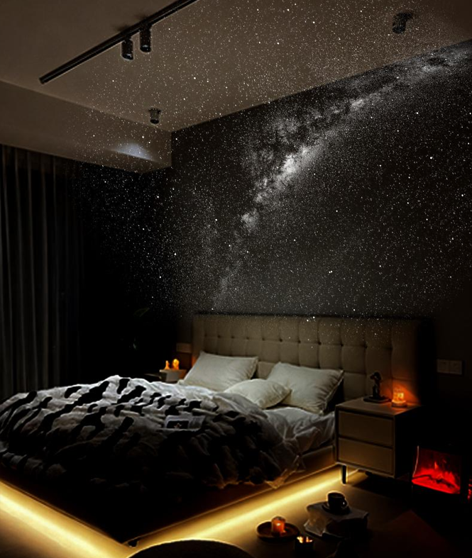 【Black and white - high-definition patterns】USB starry night light, suitable for home scenes, small footprint, clear projection