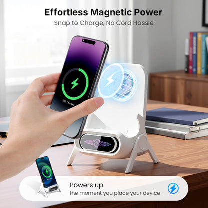 🔥Mini Chair Wireless Fast Charger Multifunctional Phone Holder — Adapts to All Phones