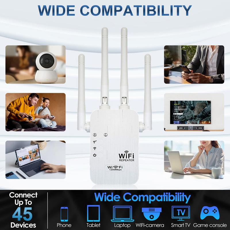 📶 Dead Zones? Gone for Good! 1200Mbps WiFi Extender – Covers 10,000 sq.ft & 50 Devices.