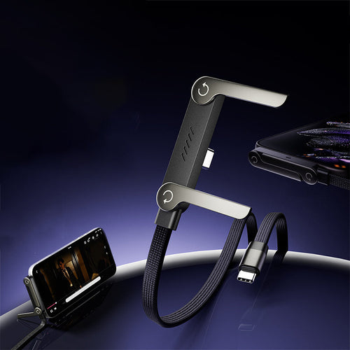 ⚡2-in-1 Invisible Holder Charger Cable – 240W Fast Charging Cord with Built-In Phone Stand