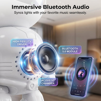 Robot Astronaut Starry Sky Projector with Bluetooth Speaker