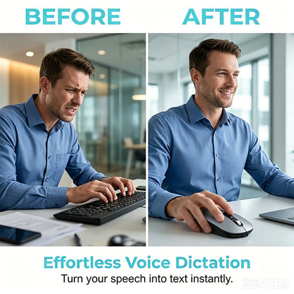 🖱️LIMITED-TIME 50% OFF! 💥 AI Smart Voice Wireless Mouse – 1600 Words/Min, Translation Hub, Ergonomic